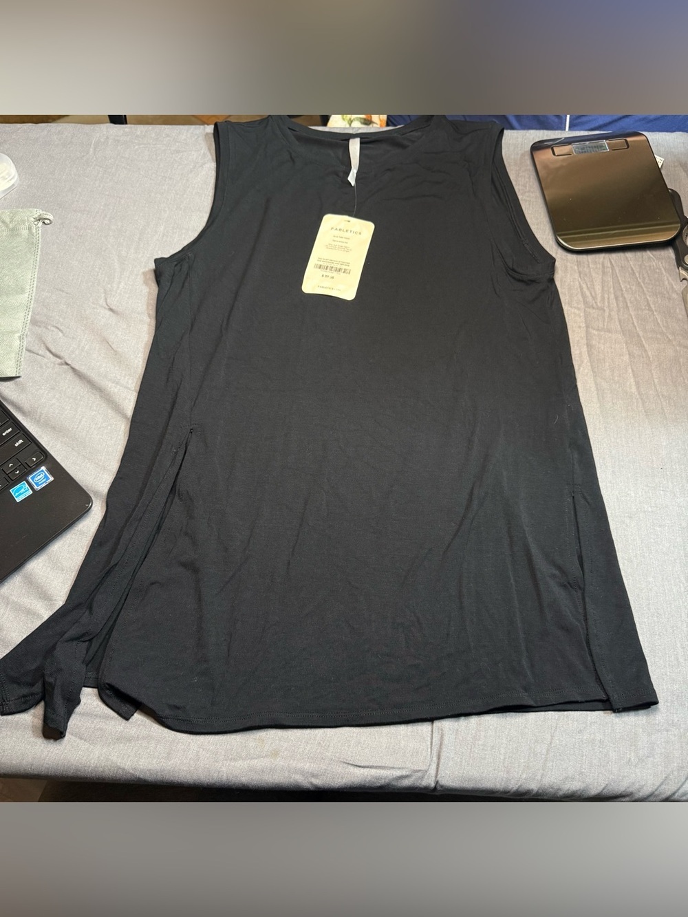 Fabletics Black Sleeveless Alia Tied Tank Top